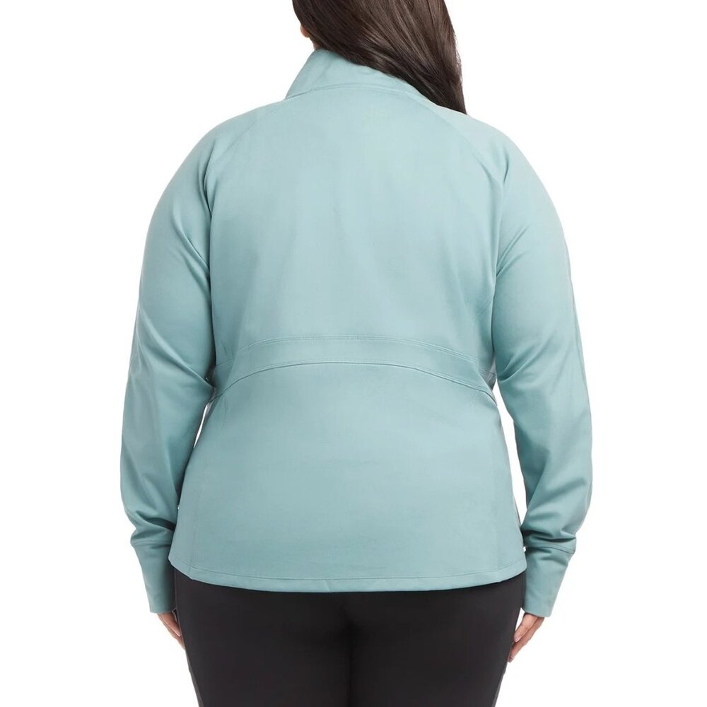 Jockey LG Yoga Jacket Tulip Hem Athletic Running Pockets Activewear Thumb Hole - Picture 3 of 4